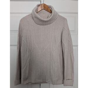Pure Collection Cashmere Wool Cableknit Cowl Neck Sweater